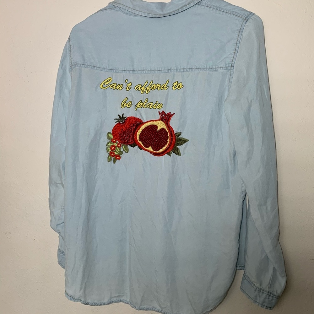 Zara chambray blue Button down